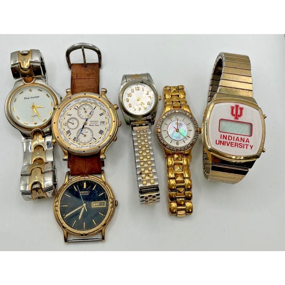 Vintage Watch Lot SEIKO GRUEN Missing parts, not working, for parts or repair